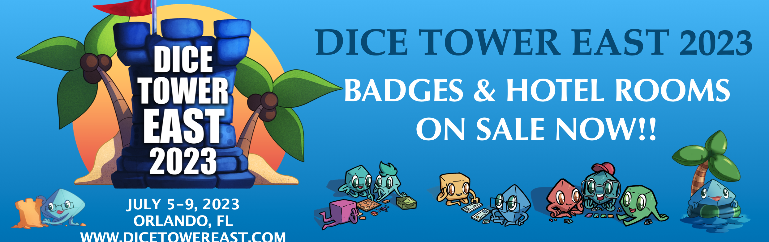 Dice Tower East 2023 Badges & Hotel Rooms